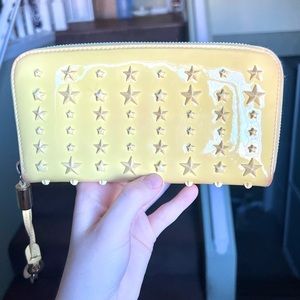 Jimmy Choo Yellow Studded Star Wallet